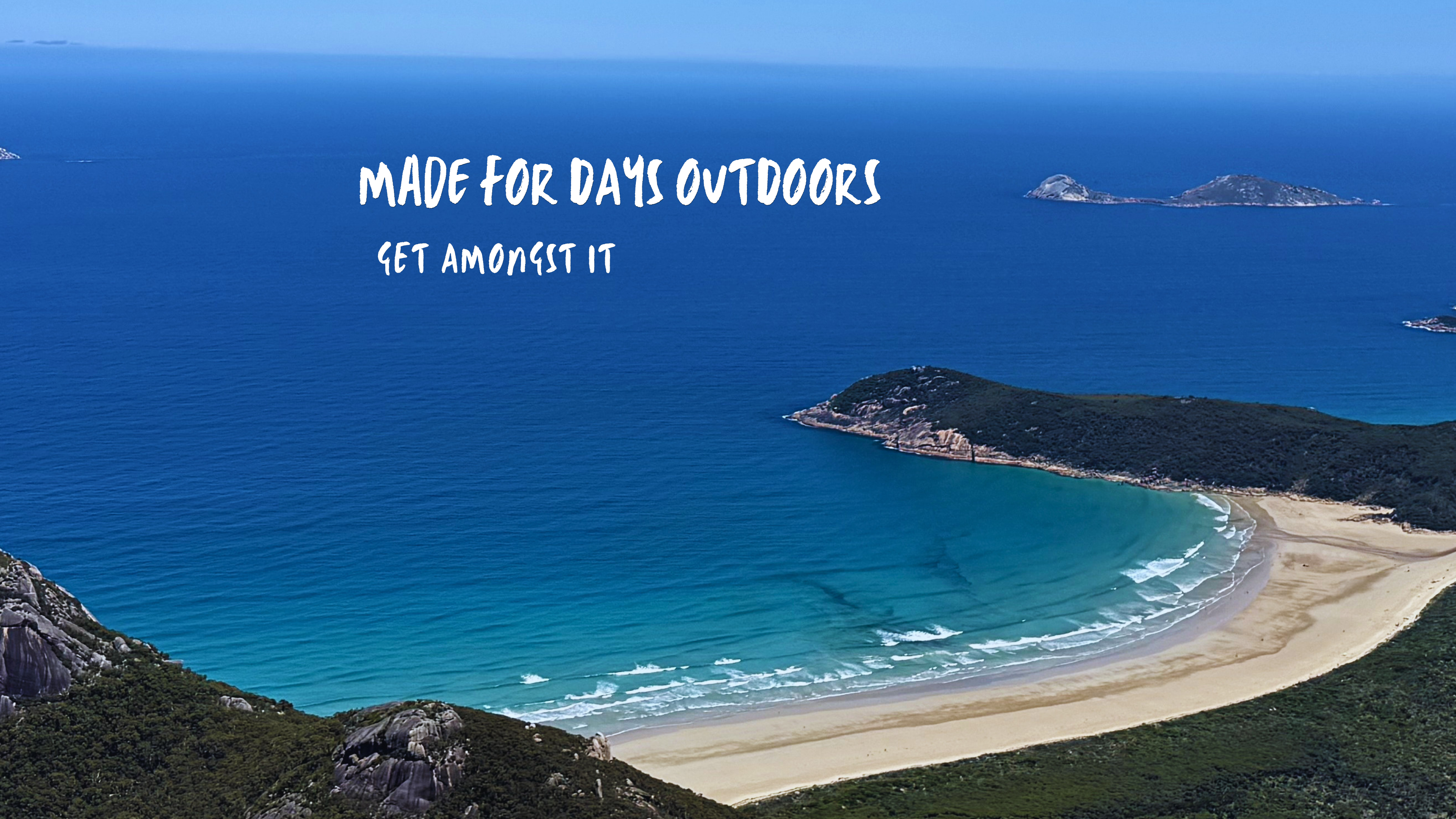 View over a pristine Australian beach and coastline from a scenic lookout.